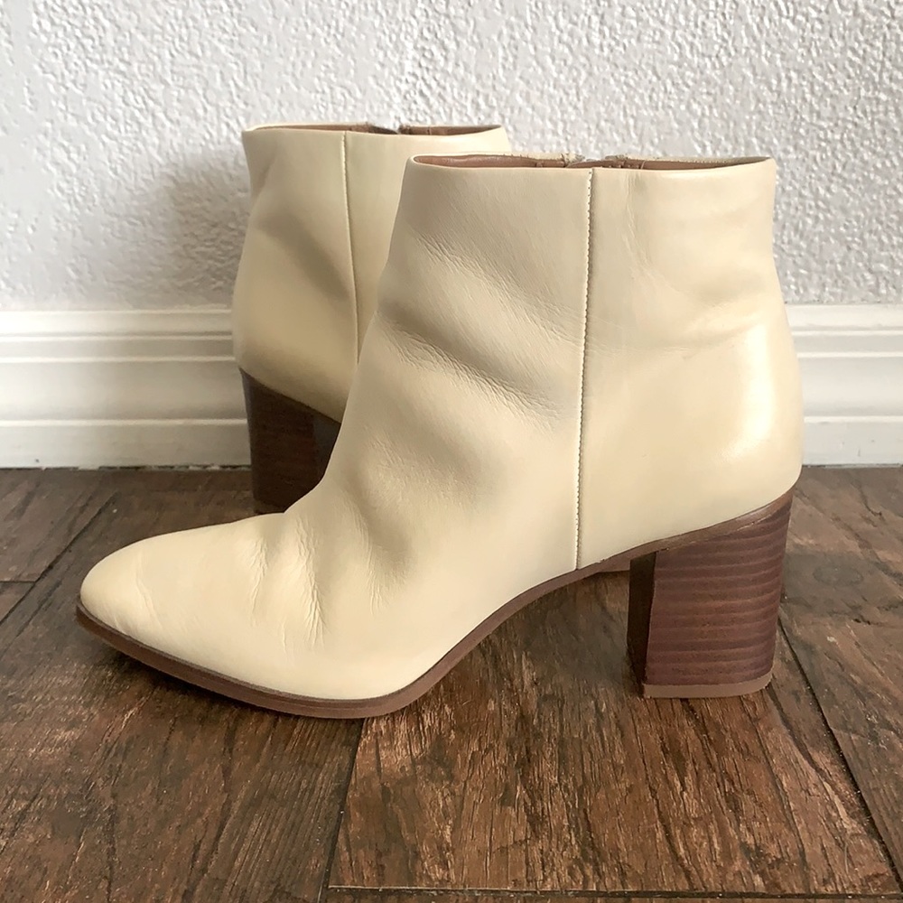 Franco Sarto Cream Colored Leather Booties